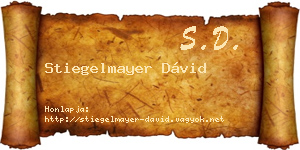 Stiegelmayer Dávid névjegykártya