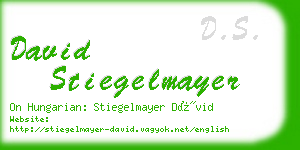 david stiegelmayer business card